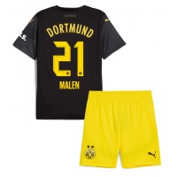 Borussia Dortmund Donyell Malen #21 Bortadräkt Barn 2024-25 Kortärmad (+ Korta byxor)